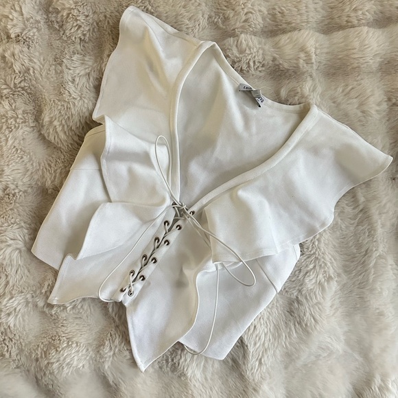 Lace up ruffle corset top - Picture 4 of 4